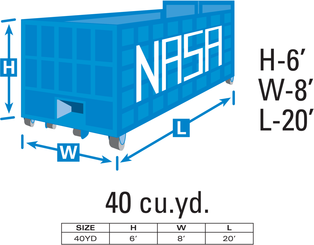 NASA 40 Cubic Yard Roll-off Dumpster