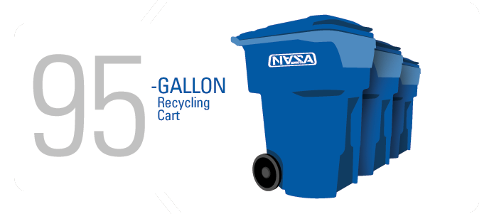95 Gallon Recycling Cart Image